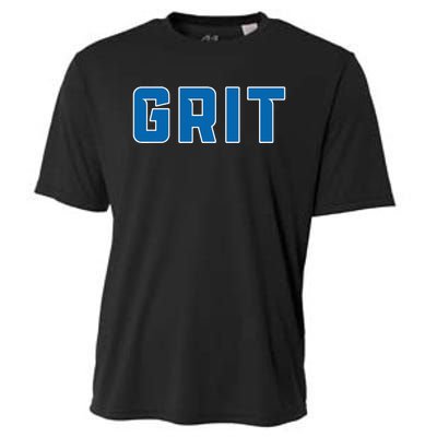 Grit Detroit Michigan Blue And White Cooling Performance Crew T-Shirt