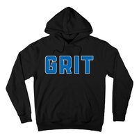 Grit Detroit Michigan Blue And White Hoodie