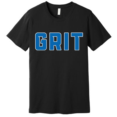 Grit Detroit Michigan Blue And White Premium T-Shirt