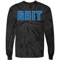 Grit Detroit Michigan Blue And White Tie-Dye Long Sleeve Shirt