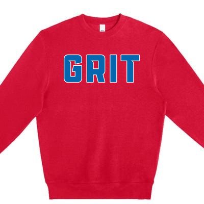 Grit Detroit Michigan Blue And White Premium Crewneck Sweatshirt