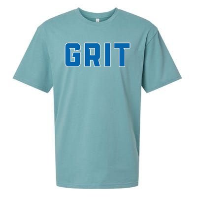 Grit Detroit Michigan Blue And White Sueded Cloud Jersey T-Shirt