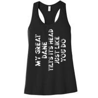 Great Dane Mom Dad Funny Dog Lover Gift Women's Racerback Tank