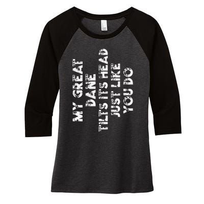 Great Dane Mom Dad Funny Dog Lover Gift Women's Tri-Blend 3/4-Sleeve Raglan Shirt