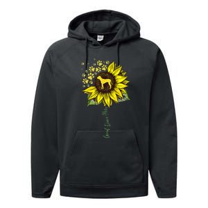 Great Dane Mom Sunflower Great Dane Lover Gifts Dog Mom Mama Performance Fleece Hoodie