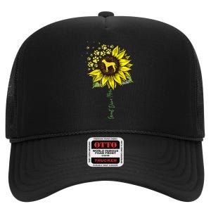 Great Dane Mom Sunflower Great Dane Lover Gifts Dog Mom Mama High Crown Mesh Back Trucker Hat