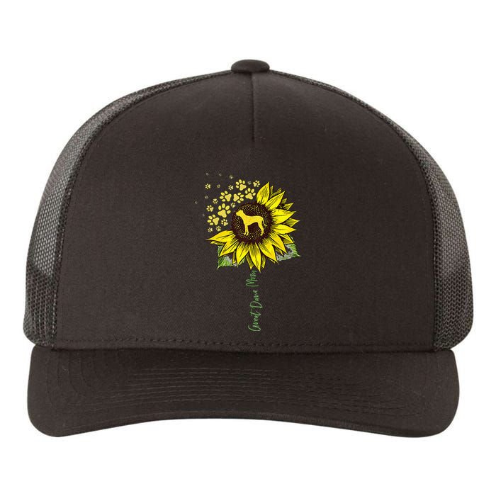 Great Dane Mom Sunflower Great Dane Lover Gifts Dog Mom Mama Yupoong Adult 5-Panel Trucker Hat