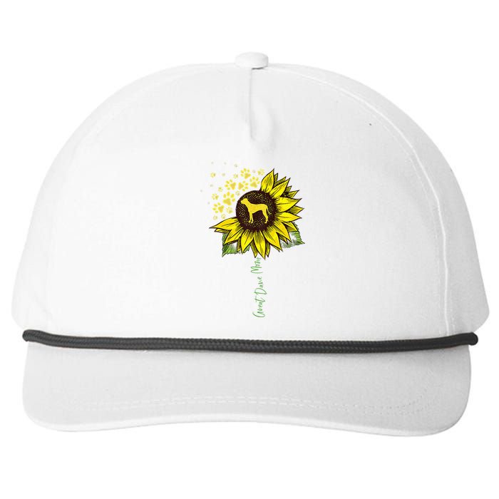 Great Dane Mom Sunflower Great Dane Lover Gifts Dog Mom Mama Snapback Five-Panel Rope Hat