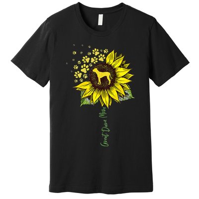 Great Dane Mom Sunflower Great Dane Lover Gifts Dog Mom Mama Premium T-Shirt