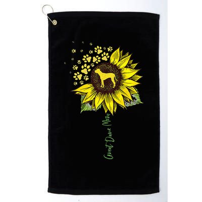 Great Dane Mom Sunflower Great Dane Lover Gifts Dog Mom Mama Golf Towel