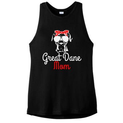 Great Dane Mom Vintage Funny Cute Dog Great Dane Mama Ladies PosiCharge Tri-Blend Wicking Tank