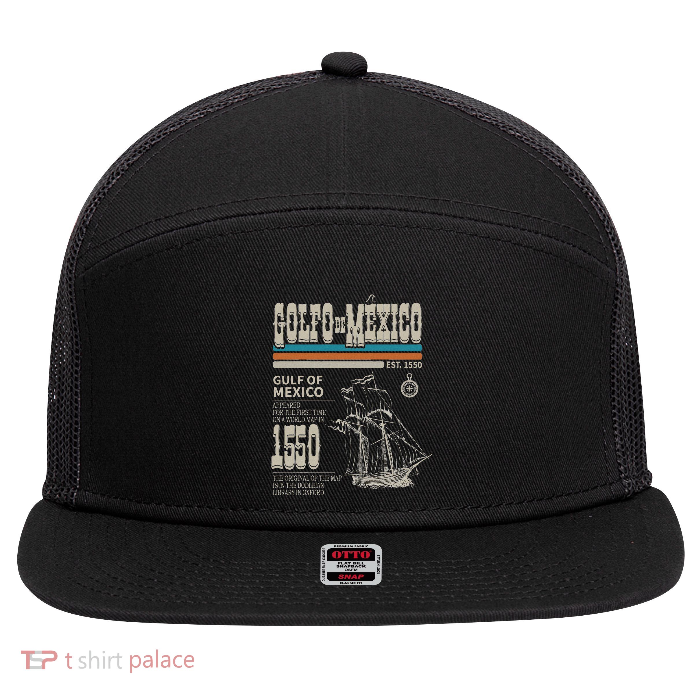 Golfo De MéXico Est 1550 Origin Gulf Of Mexico 7 Panel Mesh Trucker Snapback Hat