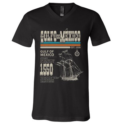 Golfo De MéXico Est 1550 Origin Gulf Of Mexico V-Neck T-Shirt