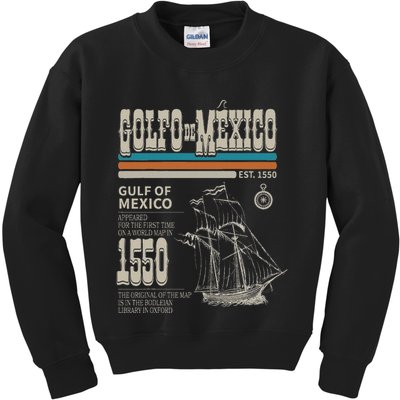 Golfo De MéXico Est 1550 Origin Gulf Of Mexico Kids Sweatshirt