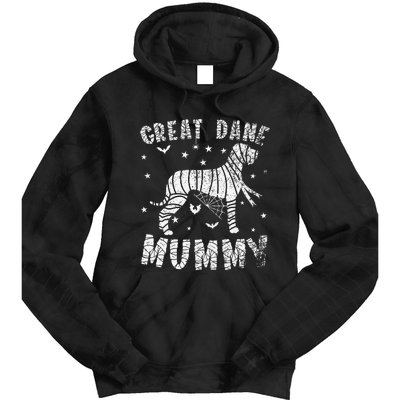 Great Dane Mummy Halloween Tie Dye Hoodie