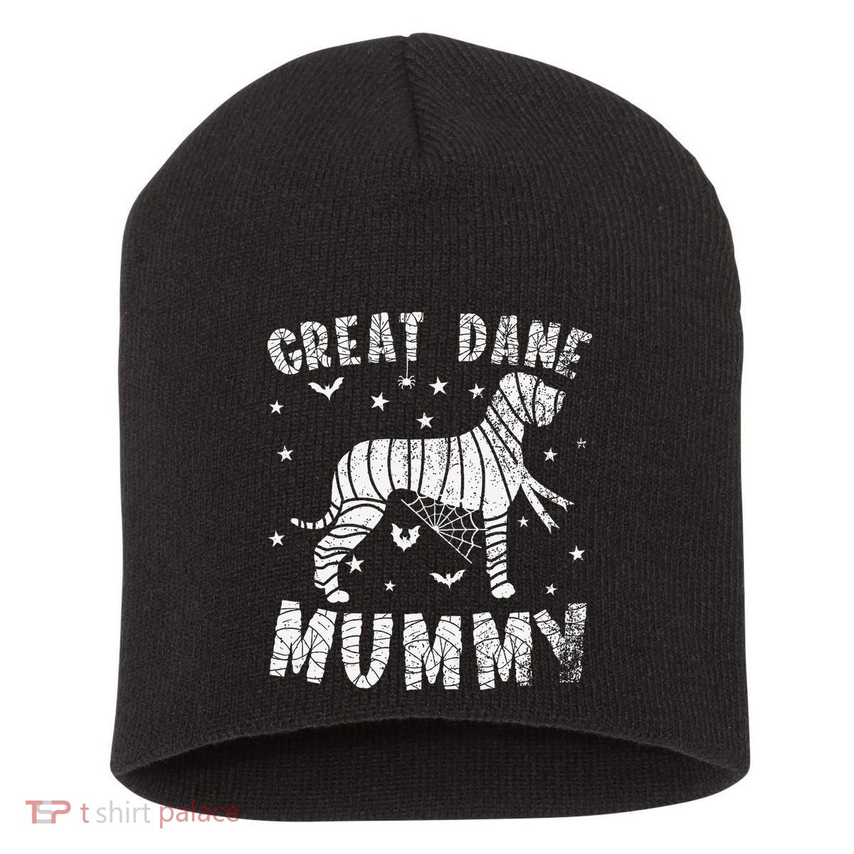Great Dane Mummy Halloween Short Acrylic Beanie