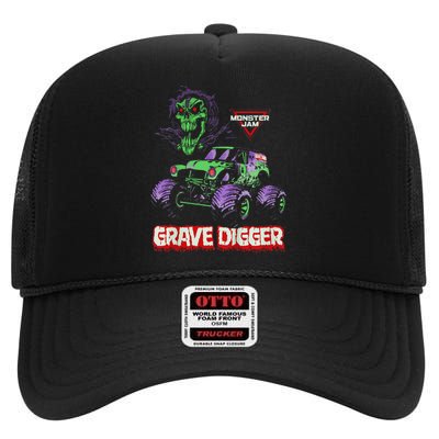 Grave Digger Monster Truck High Crown Mesh Back Trucker Hat