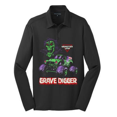 Grave Digger Monster Truck Silk Touch Performance Long Sleeve Polo