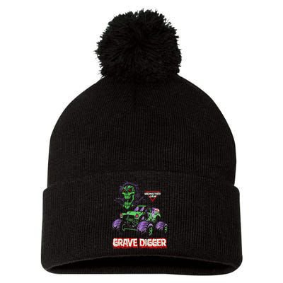 Grave Digger Monster Truck Pom Pom 12in Knit Beanie