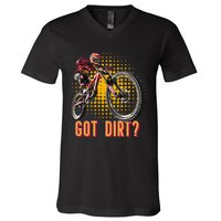 Got Dirt? Mountain Bike Retro Vintage V-Neck T-Shirt