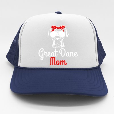 Great Dane Mom Vintage Funny Cute Dog Great Dane Mama Cool Gift Trucker Hat