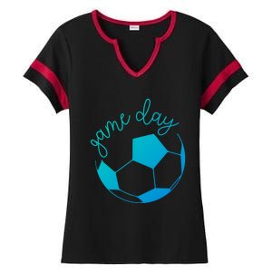 Game Day Mom Soccer Gift Ladies Halftime Notch Neck Tee