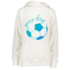 Game Day Mom Soccer Gift Womens Funnel Neck Pullover Hood