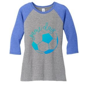 Game Day Mom Soccer Gift Women's Tri-Blend 3/4-Sleeve Raglan Shirt