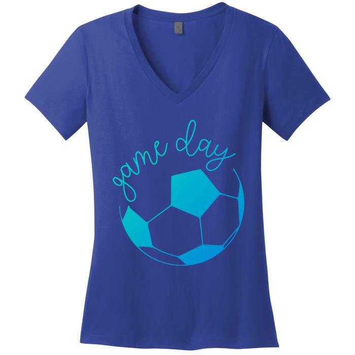 Game Day Mom Soccer Gift Women's V-Neck T-Shirt