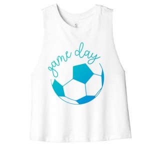 Game Day Mom Soccer Gift Women's Racerback Cropped Tank