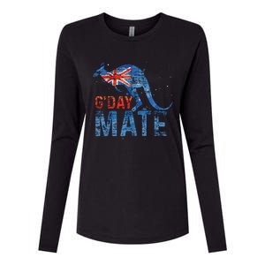 G Day Mate Kangaroo Aussie Animal Australia Flag Australia Womens Cotton Relaxed Long Sleeve T-Shirt