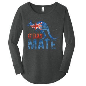 G Day Mate Kangaroo Aussie Animal Australia Flag Australia Women's Perfect Tri Tunic Long Sleeve Shirt