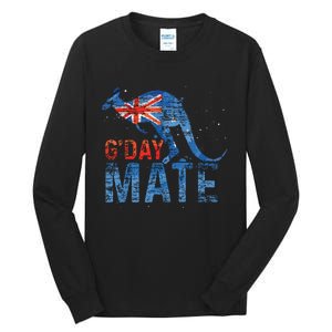 G Day Mate Kangaroo Aussie Animal Australia Flag Australia Tall Long Sleeve T-Shirt