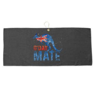 G Day Mate Kangaroo Aussie Animal Australia Flag Australia Large Microfiber Waffle Golf Towel