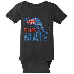 G Day Mate Kangaroo Aussie Animal Australia Flag Australia Baby Bodysuit