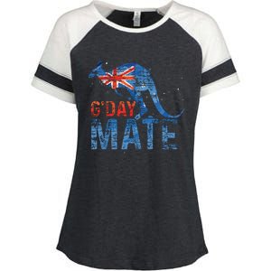 G Day Mate Kangaroo Aussie Animal Australia Flag Australia Enza Ladies Jersey Colorblock Tee