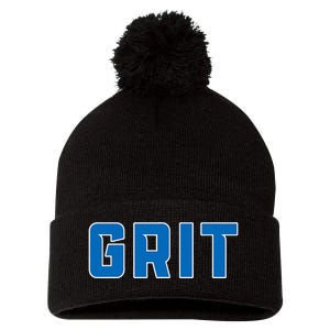 Grit Detroit Michigan Pom Pom 12in Knit Beanie