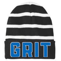 Grit Detroit Michigan Striped Beanie with Solid Band