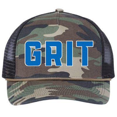 Grit Detroit Michigan Retro Rope Trucker Hat Cap