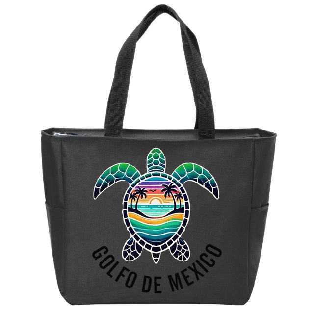 Golfo De Mexico Viva Mexico Gulf Of Mexico Souvenir Zip Tote Bag