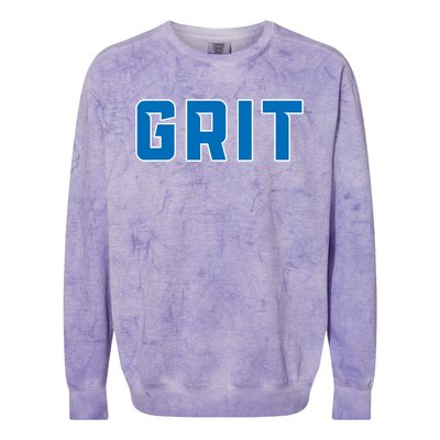 Grit Detroit Michigan Blue And White Colorblast Crewneck Sweatshirt