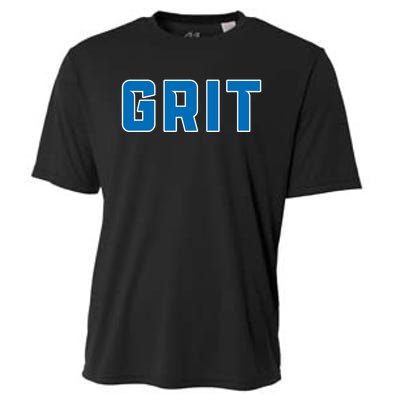 Grit Detroit Michigan Blue And White Cooling Performance Crew T-Shirt