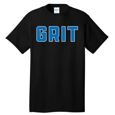 Grit Detroit Michigan Blue And White Tall T-Shirt