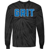 Grit Detroit Michigan Blue And White Tie-Dye Long Sleeve Shirt