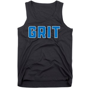 Grit Detroit Michigan Blue And White Tank Top