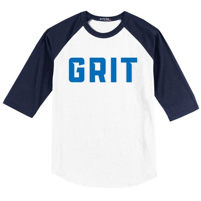 Grit Detroit Michigan Blue And White Baseball Sleeve Shirt