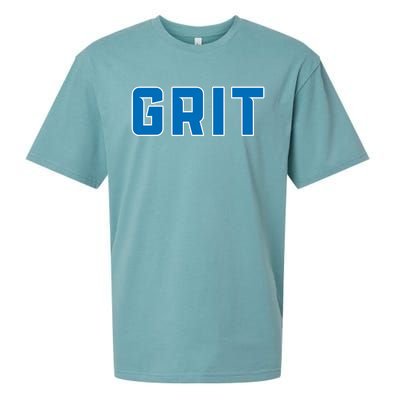 Grit Detroit Michigan Blue And White Sueded Cloud Jersey T-Shirt