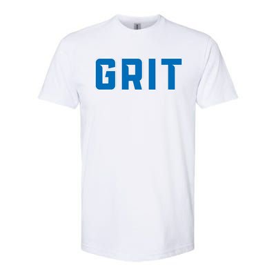 Grit Detroit Michigan Blue And White Softstyle® CVC T-Shirt