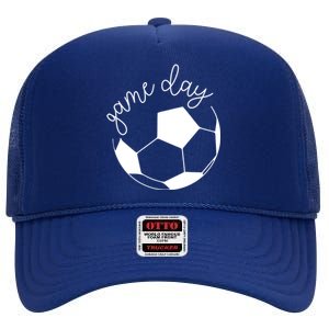 Game Day Mom Soccer Cute Gift High Crown Mesh Back Trucker Hat