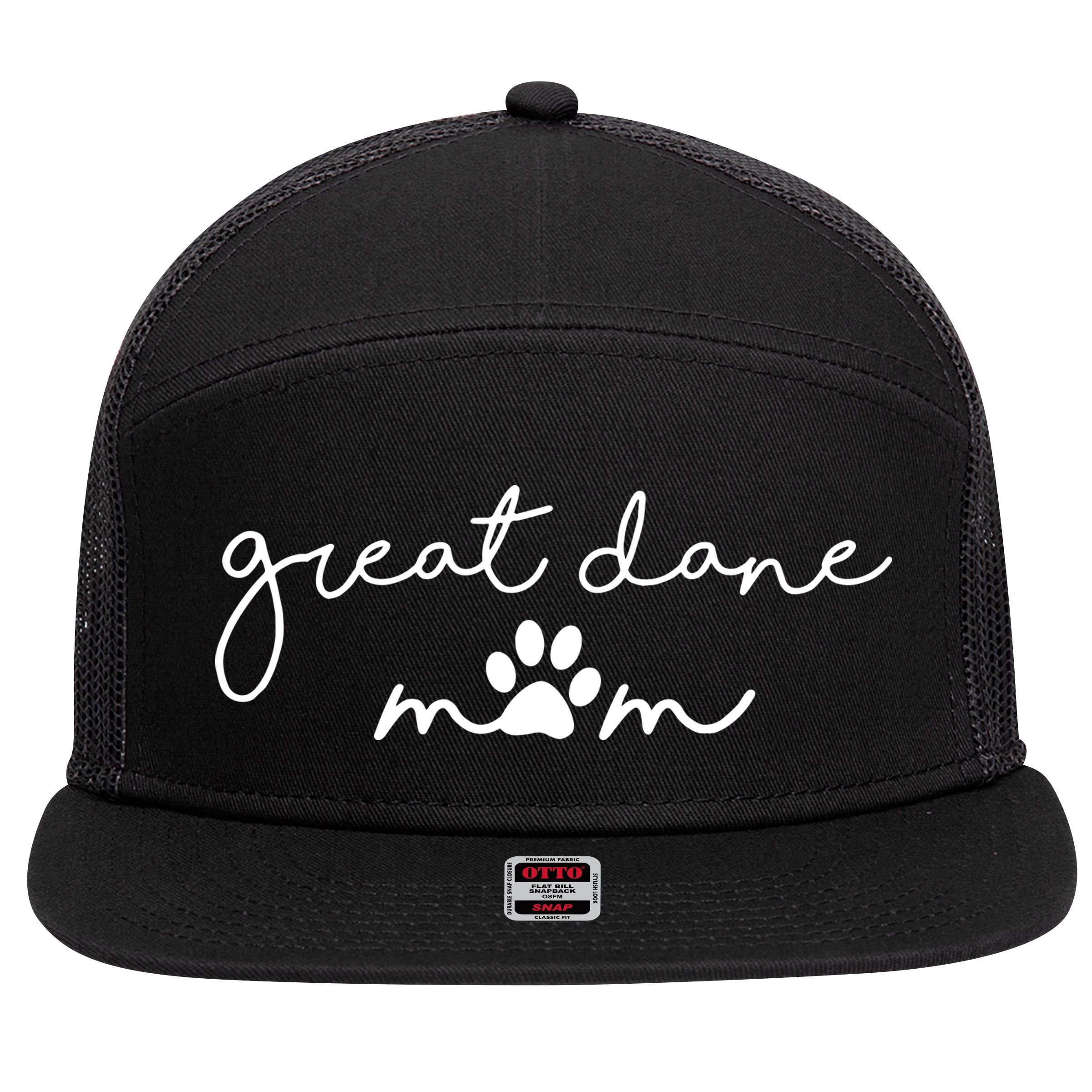 Great Dane Mom 7 Panel Mesh Trucker Snapback Hat
